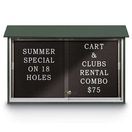 United Visual Products Outdoor Enclosed Combo Board, 72"x36", Bronze Frame/Black Porc & Cobalt UVCB7236ODBZ-BLKPORC-COBACC